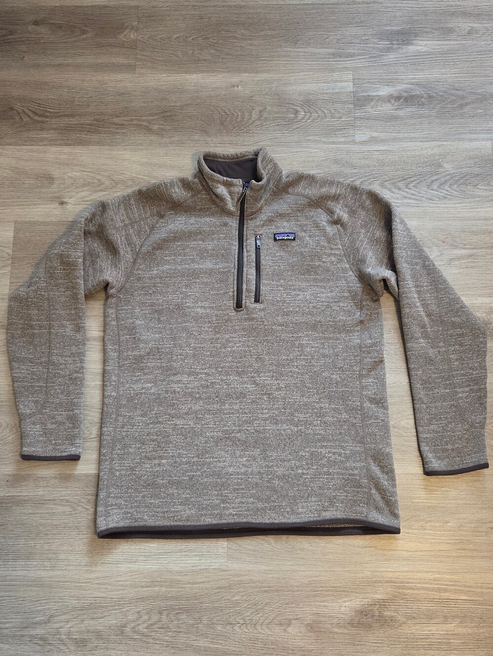 Patagonia Men's Better Sweater 1/4-Zip fleece pullover in a grey heather color.